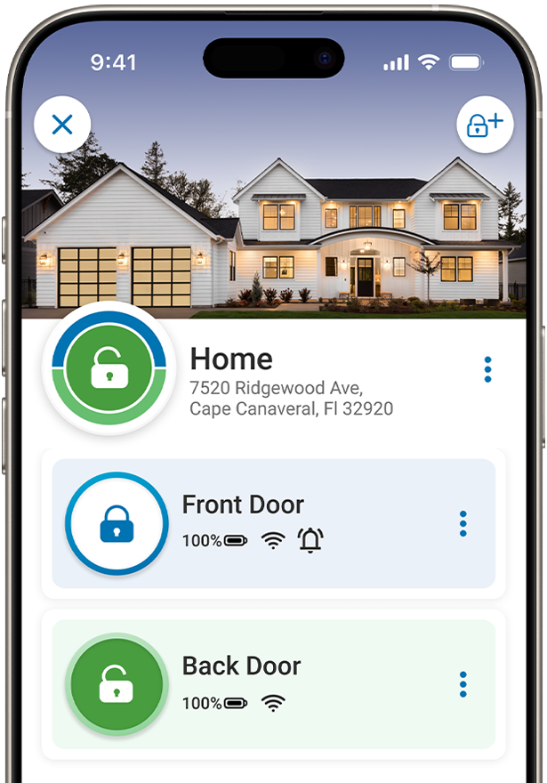 Schlage Home App lock status view.