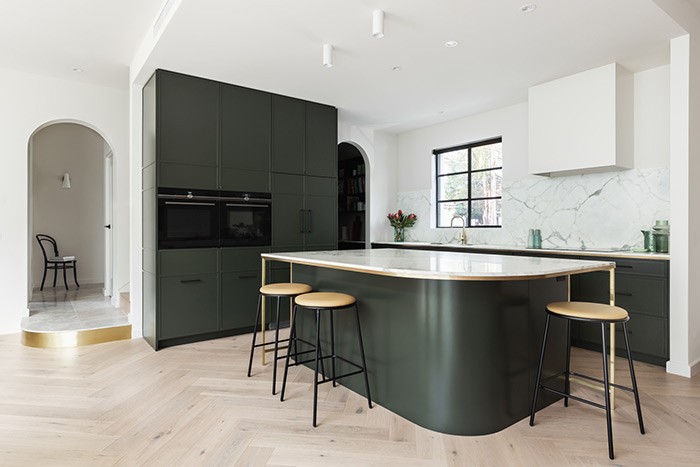 Dark green kitchen