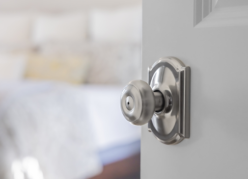 door knob in satin nickel