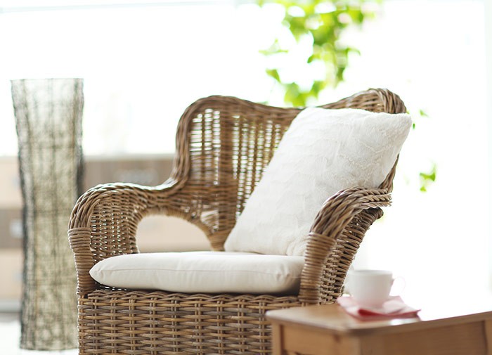 Wicker furniture.