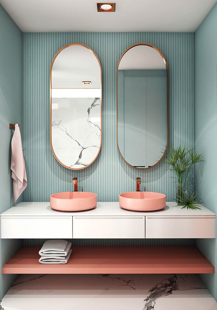 Modern Bathroom Interior design,trend design 2019 ,3d rendering ,3d illustration