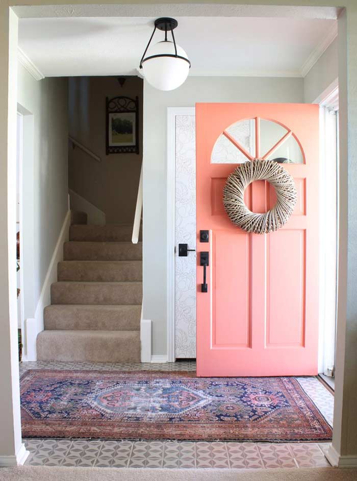 Entryway red door sherwin williams