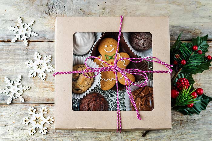 Box of Christmas cookies.