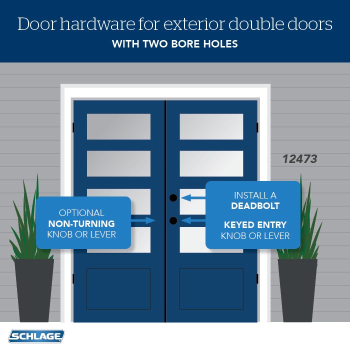 Exterior double door hardware schlage