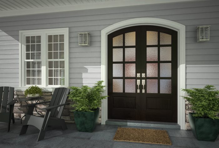 Exterior double doors handleset