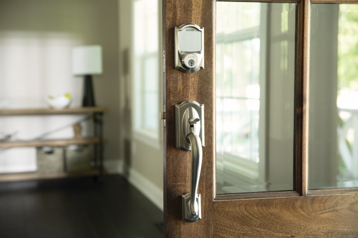 The Schlage Sense Smart Deadbolt Does More Than Just Unlock Your Door Curbappealcontest I D Never Be Locked Out Ag Smart Deadbolt Schlage Deadbolt