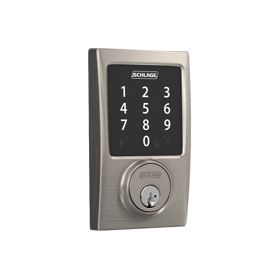 Close up of Schlage electronic lock with rekeying option