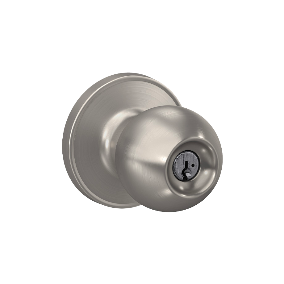 Close up of Schlage keyed knob with rekeying option