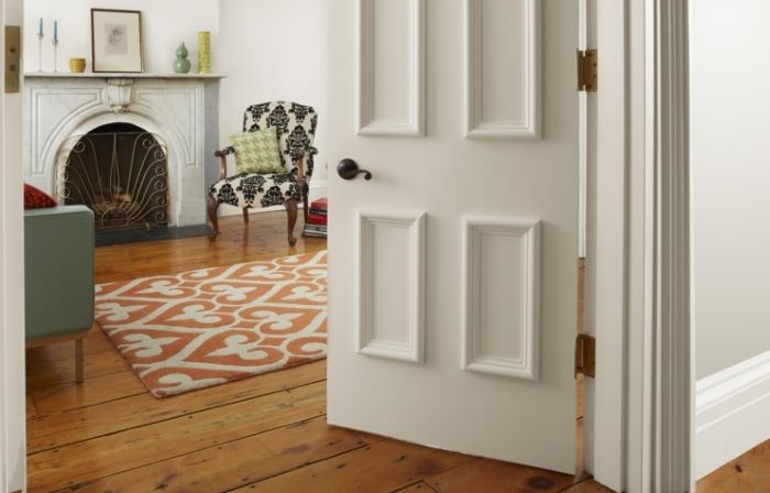 Add faux panels to hollow core doors